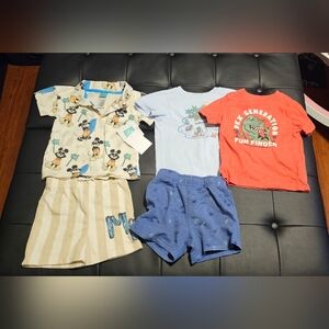 Boys 18 Months Summer Clothes Lot Bundle Shorts Mickey